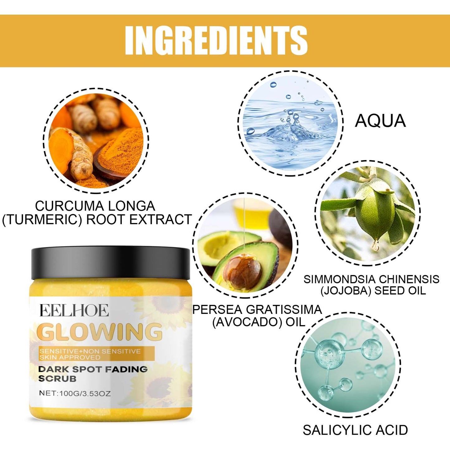 Eelhoe Turmeric Exfoliating Facial Scrub For Deep Cleansing Of Delicate Pores And Beauty Cleansing Treatment