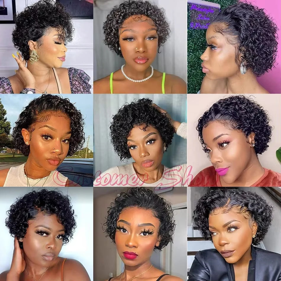 Brazilian Pixie Cut Wig Human Hair 13X1 Short Curly Lace Front Wigs Human Hair Short Curly Wigs For Black Women Human Hair